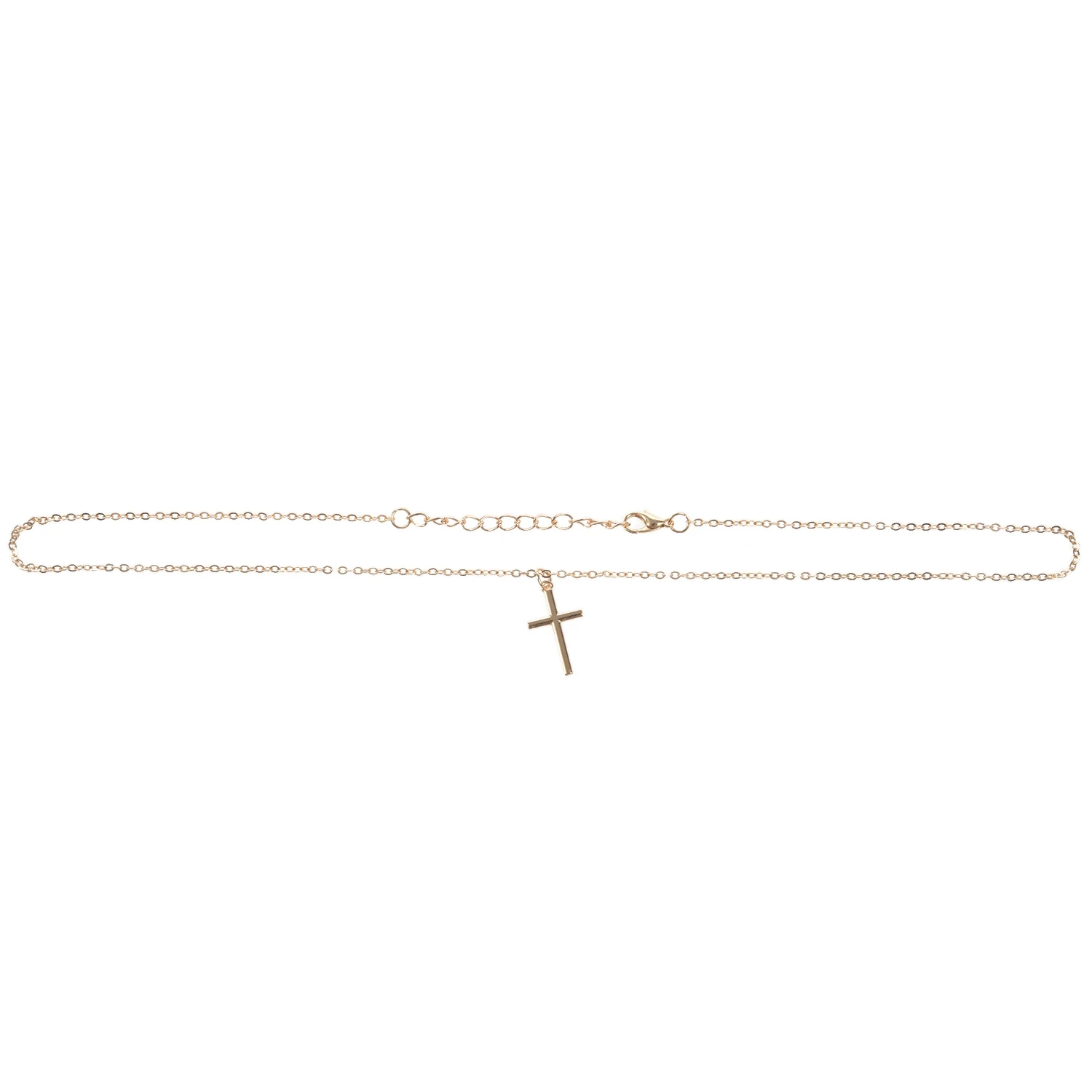 Summer Gold Chain Cross Necklace Small Gold Cross Religious Jewelry