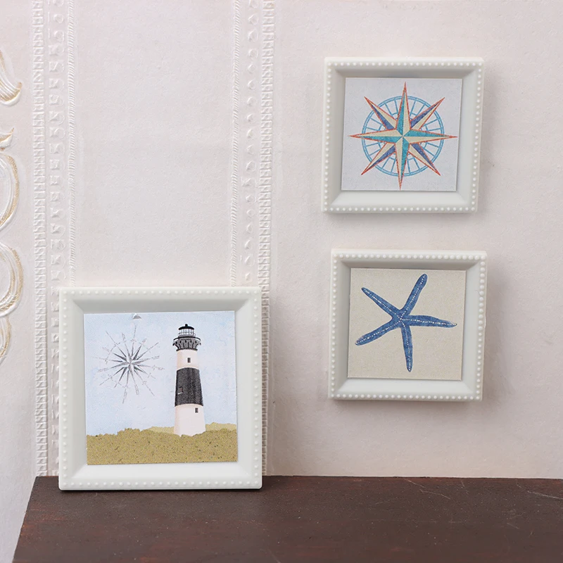 บ้านตุ๊กตา1/12ภาพขนาดเล็กจิตรกรรมฝาผนังรูปภาพตกแต่งบ้านตุ๊กตาอุปกรณ์เฟอร์นิเจอร์ในบ้าน