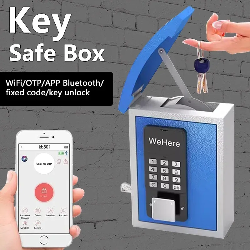 Wehere APP Remote Control Smart Password Key Safe Box Wall Mounted Suitable for House Keys Secure Storage