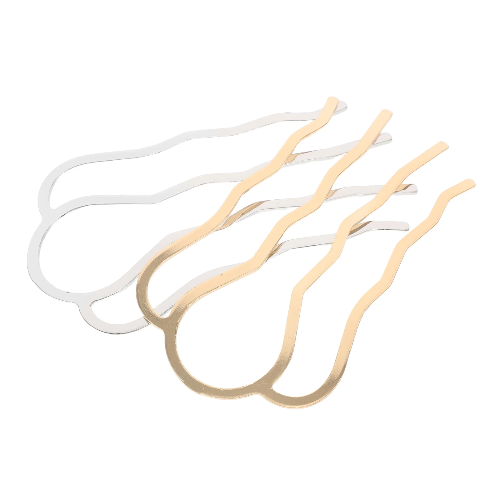 

2 pcs Four-tooth Comb Vintage Alloy Decorative Combs Bun Clips Metal Hair Pins Durable Zinc Alloy Twist Hair -shaped Clip