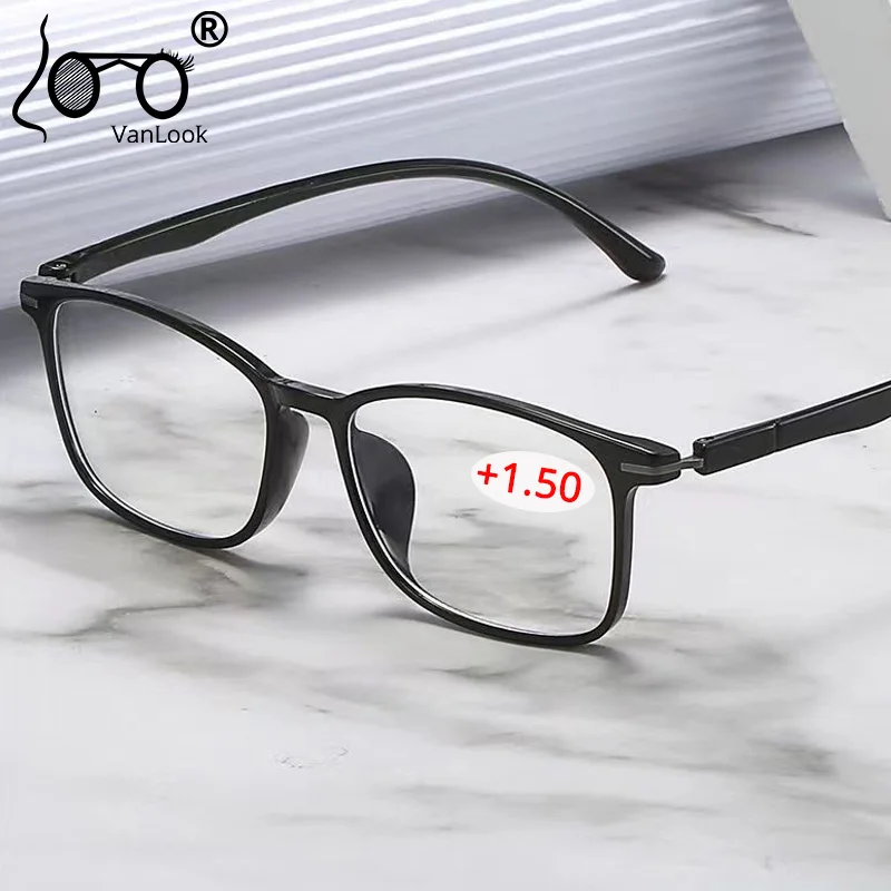Progressive Multifokal-Lesebrille für Damen mit Blaulichtfilter, Computerbrille mit Schwarzem Quadratischem Rahmen und Blendschutz