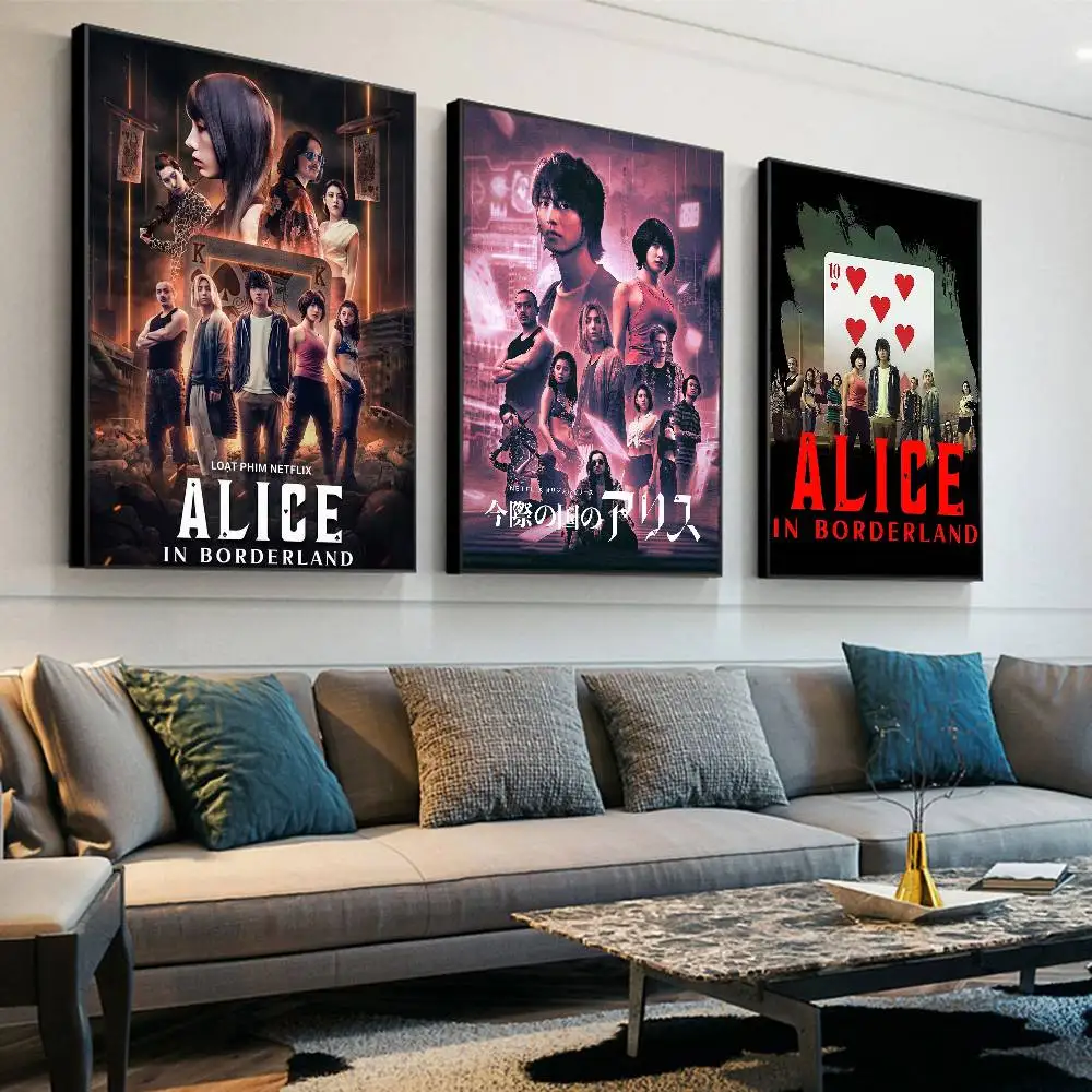 TV Series A-Alice In Borderland Vintage Posters Sticky Vintage Room Home Bar Cafe Decor Kawaii Room Decor