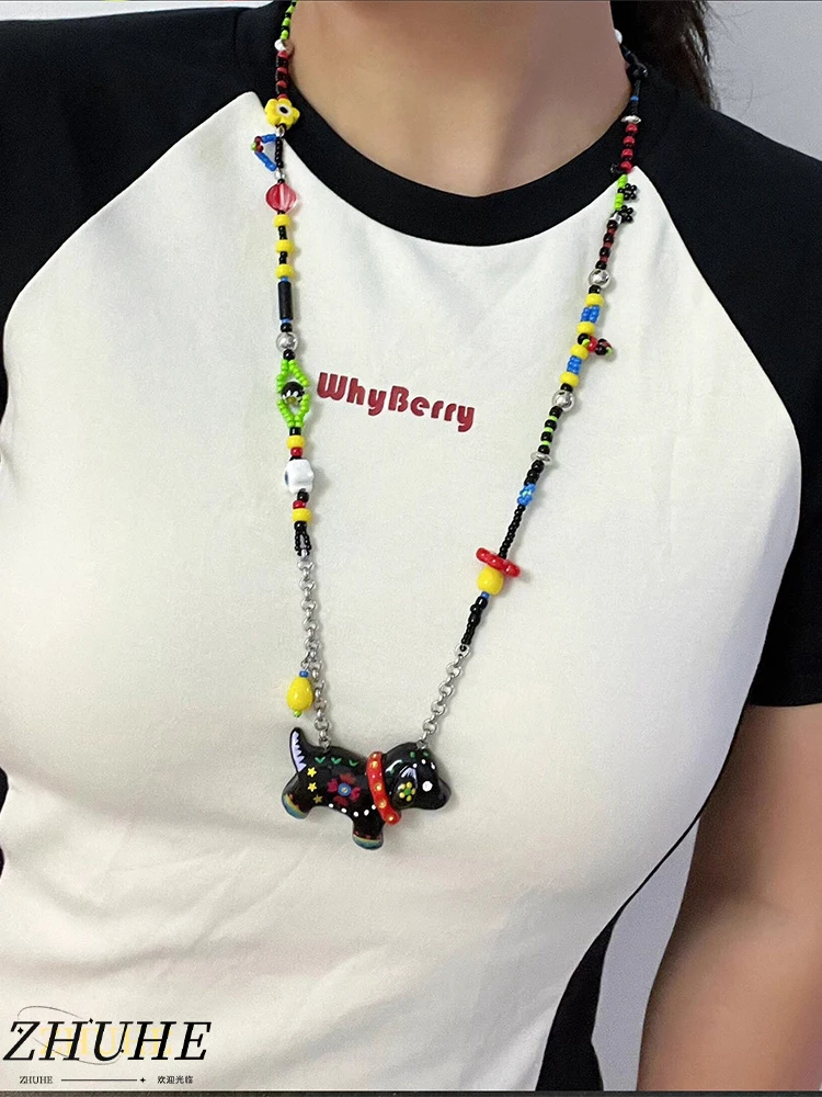 

ZHUHE The Funny Style Y2K Puppy Pendant Necklace Is A Jewelry Accessory And Party Gift For Both Women And Men