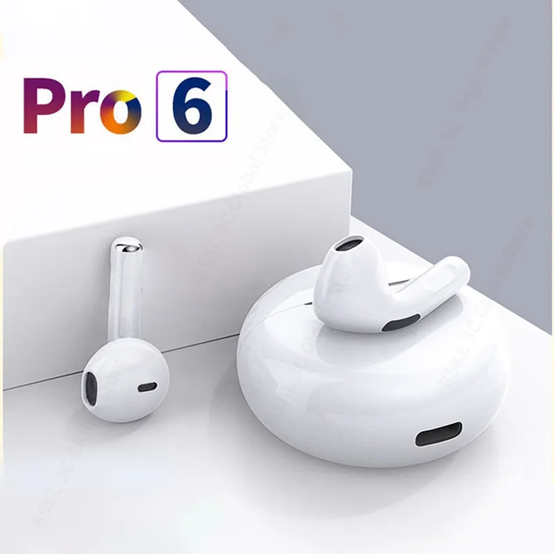 Oryginalny Air Pro 6 TWS słuchawki bezprzewodowe Bluetooth Mini poduszeczki słuchawki słuchawki dla Xiaomi Android Apple iPhone słuchawki