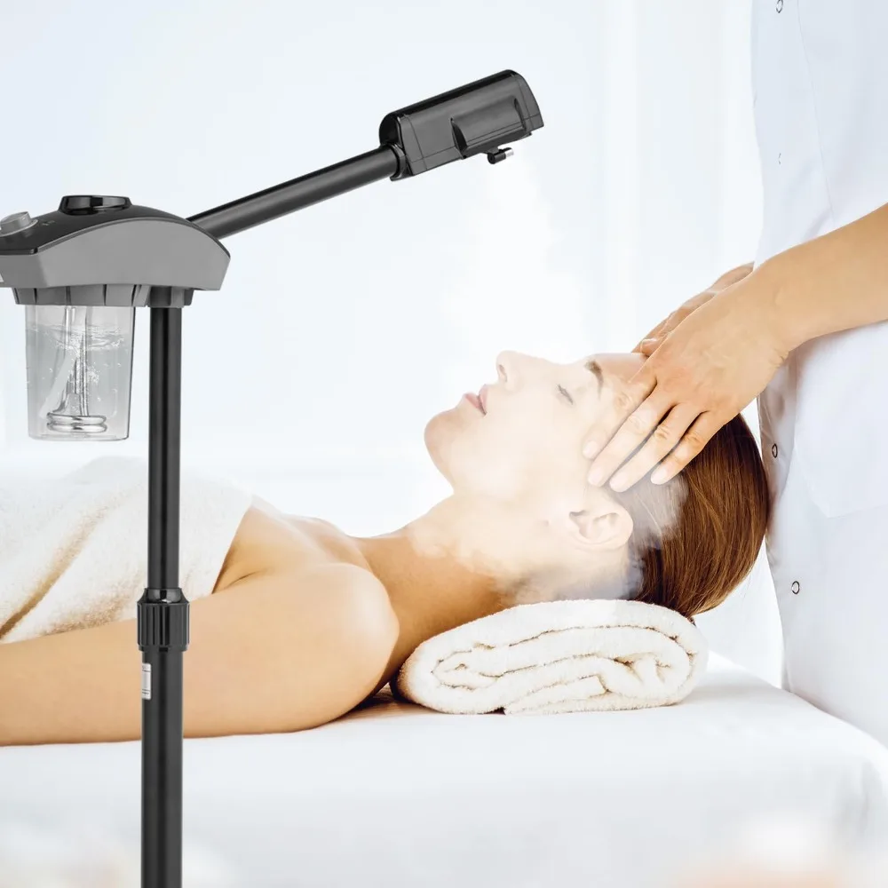 Nowy jonowy parownik do twarzy, mobilny z 4 kółkami, łatwy do przenoszenia do salonu.