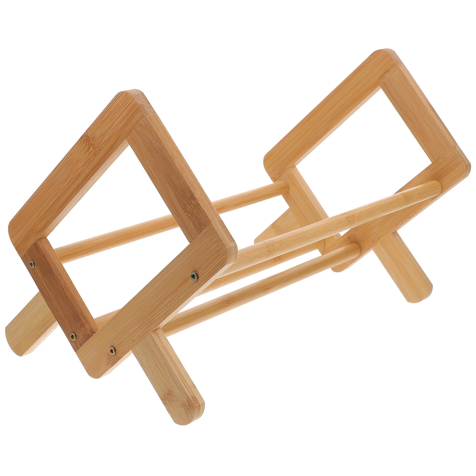 Book Organizer for Desk Bamboo Wood Desktop Bookshelf Rack Holder and Storage