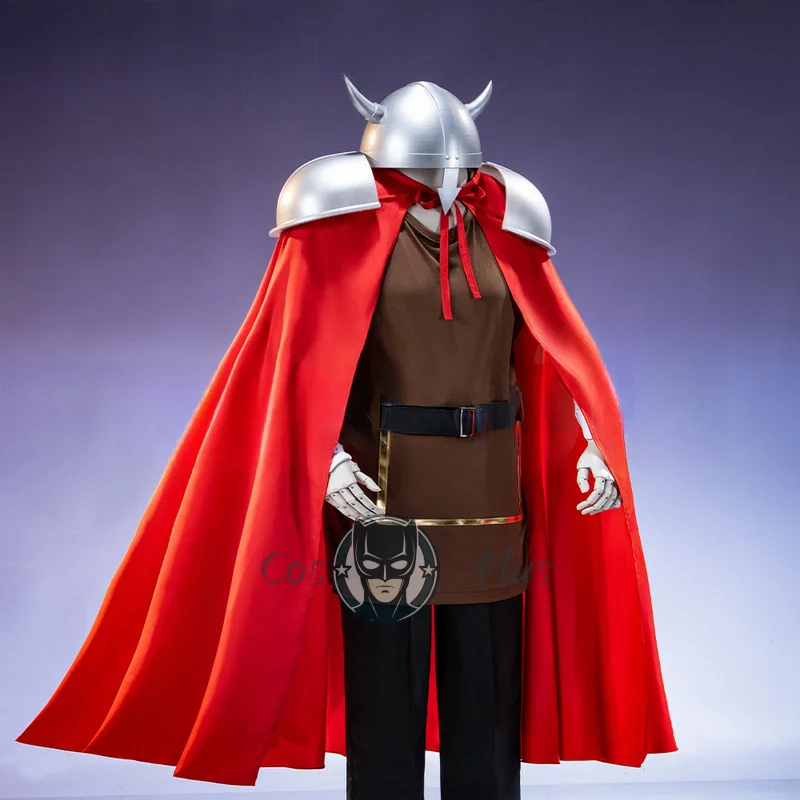 

Eisen Cosplay Costume Anime Cosplay【S-2XL】DokiDoki-N Men Black Suits Eisen Cosplay Helmet Shoulder Armor Red Cloak Plus Size