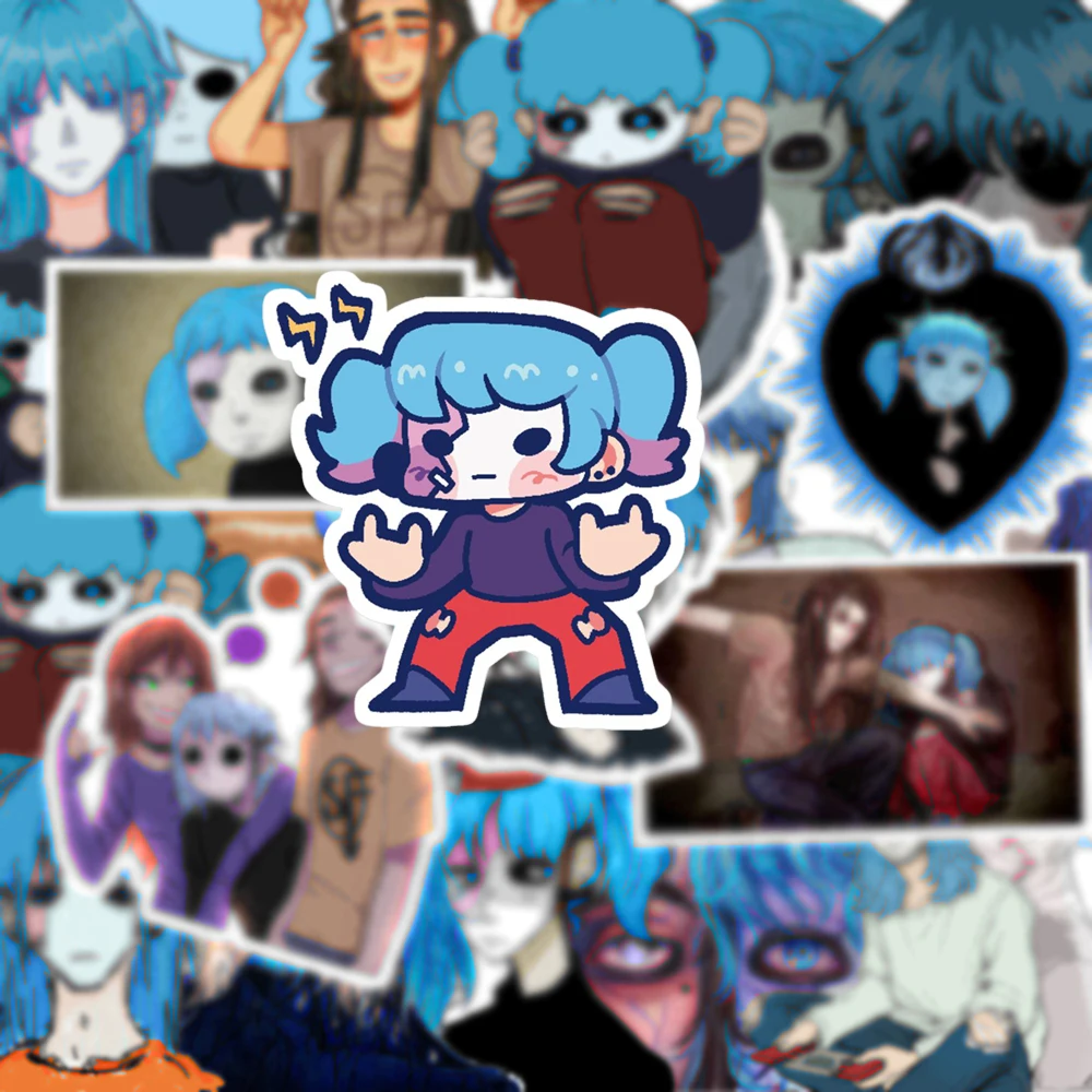 10/30/52pcs Horror Sally Face Stickers Aesthetics Sally Anime Sticker Waterproof Laptop Skateboard Notebook Bike Graffiti Decals