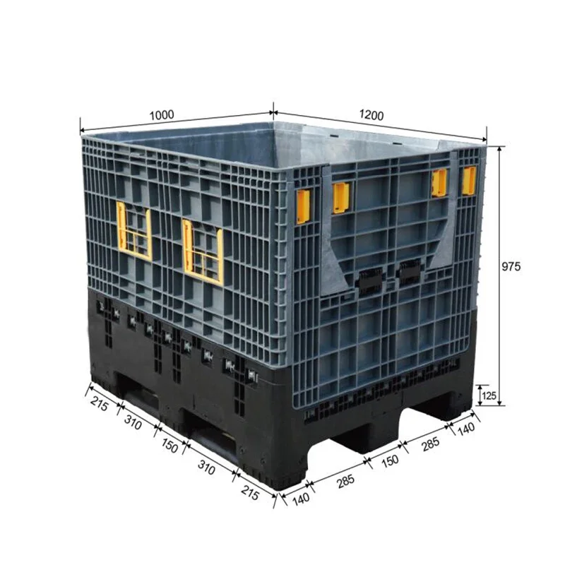 Folding pallet box container caisses plastique/plastic container box for fruit storage