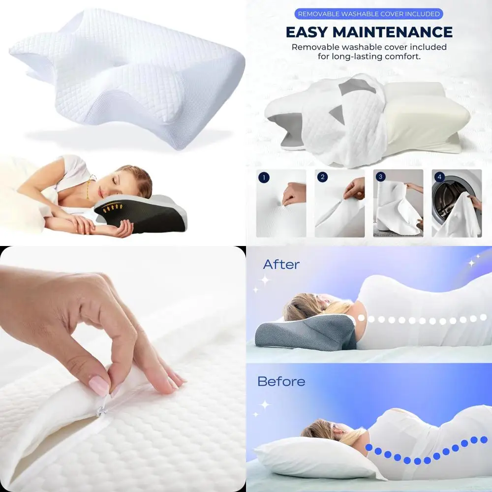 

Эргономичная подушка для поддержки шеи для боковых сна — охлаждающая ортопедическая подушка из пены с эффектом памяти