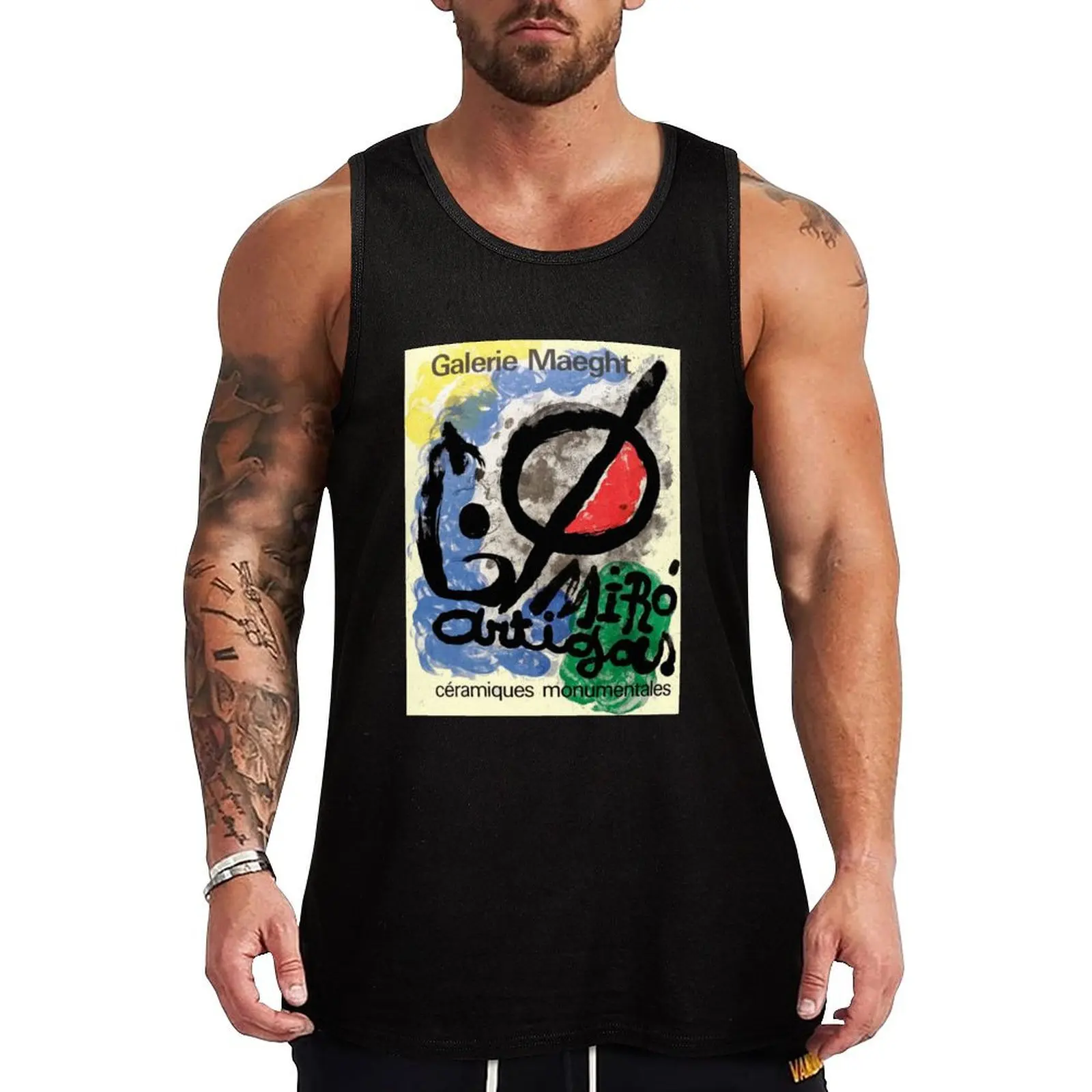 GALARIE MAEGHT : Vintage 1963 Art Advertising Print Tank Top singlet for men anime clothes