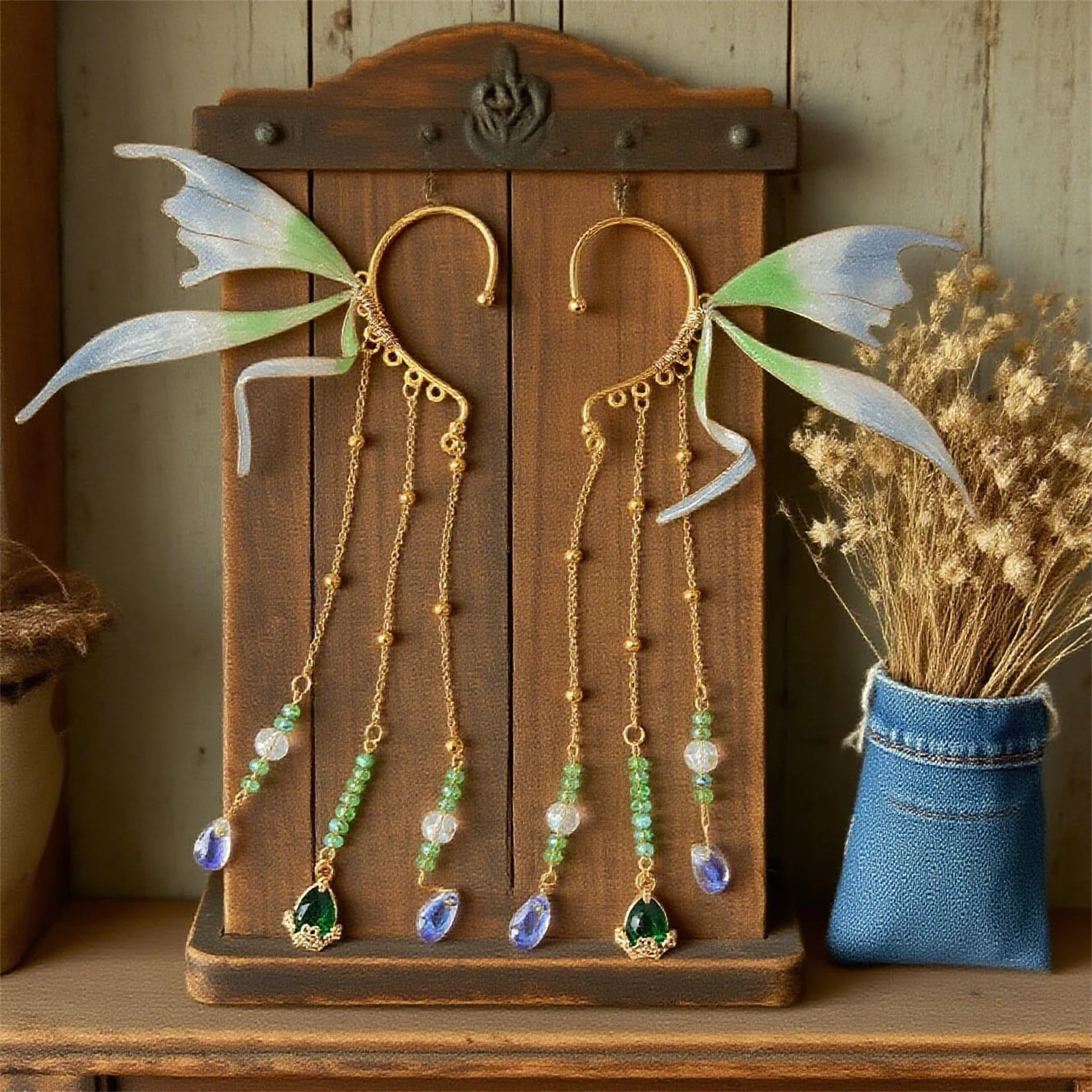 HEZIOWYUN – boucles d'oreilles féeriques pour femmes, belles boucles d'oreilles sirène à clipser, accessoires de Cosplay à la mode