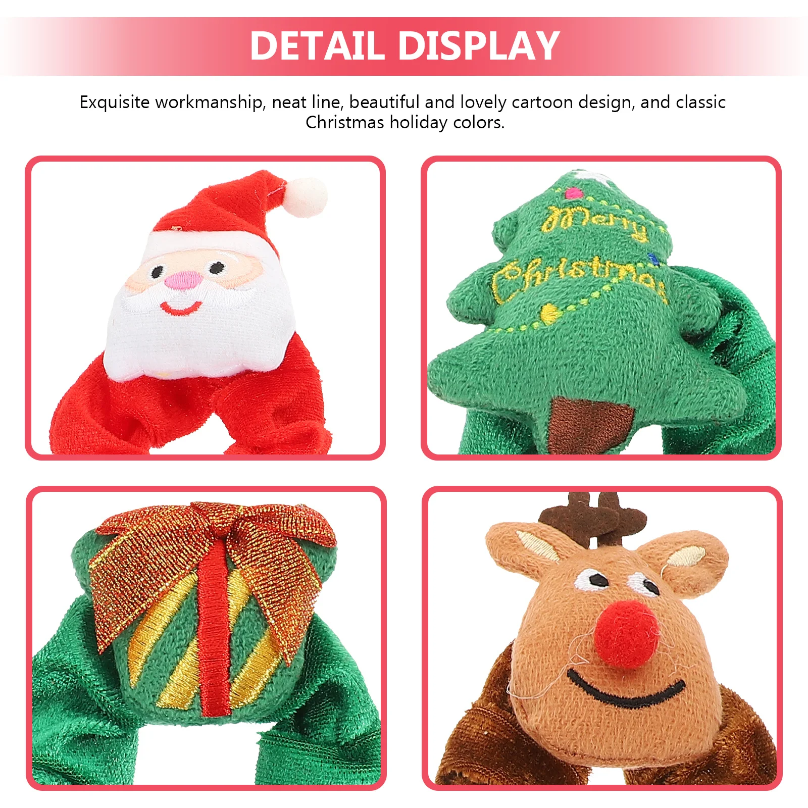 

6pcs Christmas Adults Scrunchy Band Holiday Bands Party Ties Scrunchy Christmas Hair Tie Hair Band Xmas Accessories