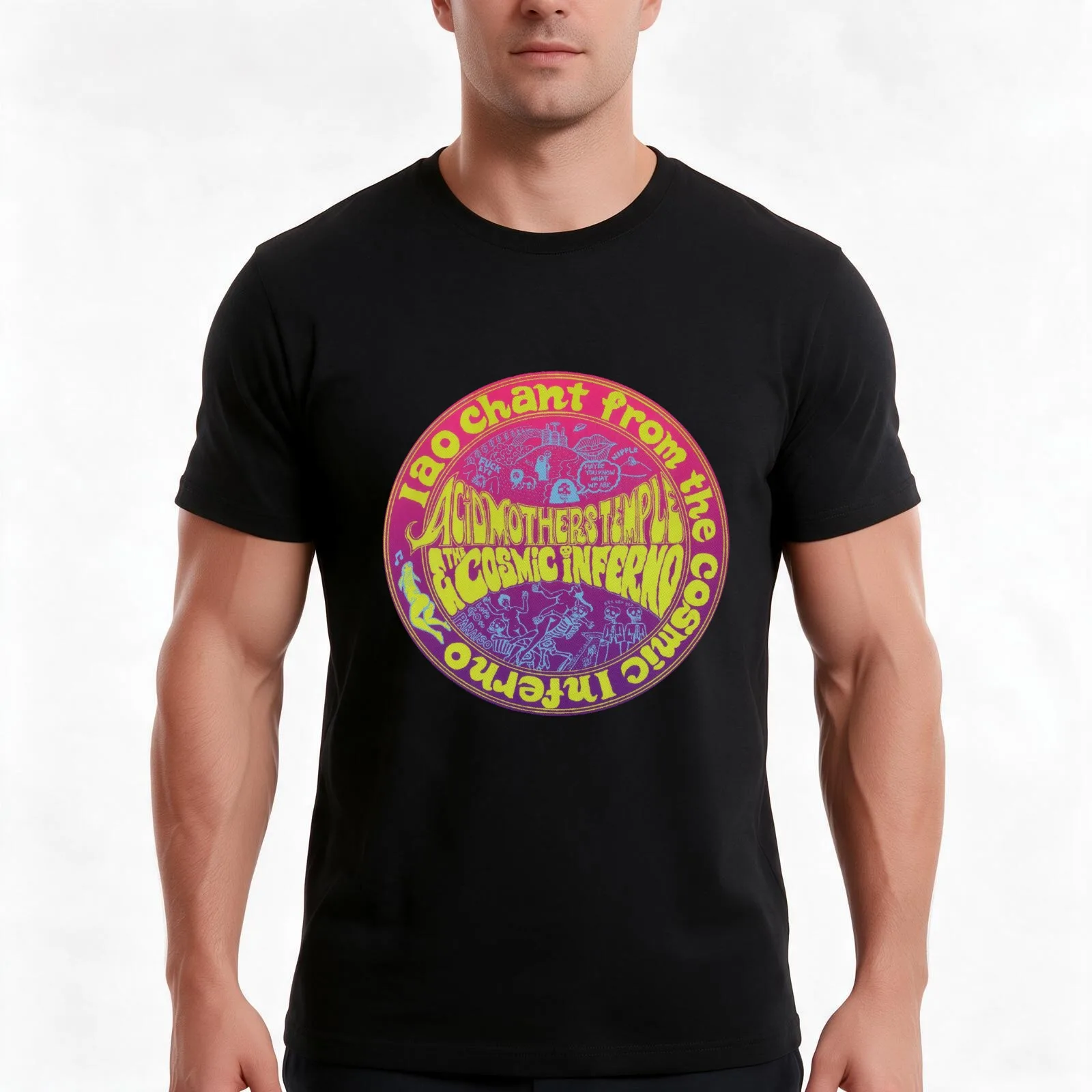 Iao Chant from the Cosmic Inferno T-Shirt, Summer Casual Cotton Tee, Oversized Streetwear Tops, Vintage Graphic Print