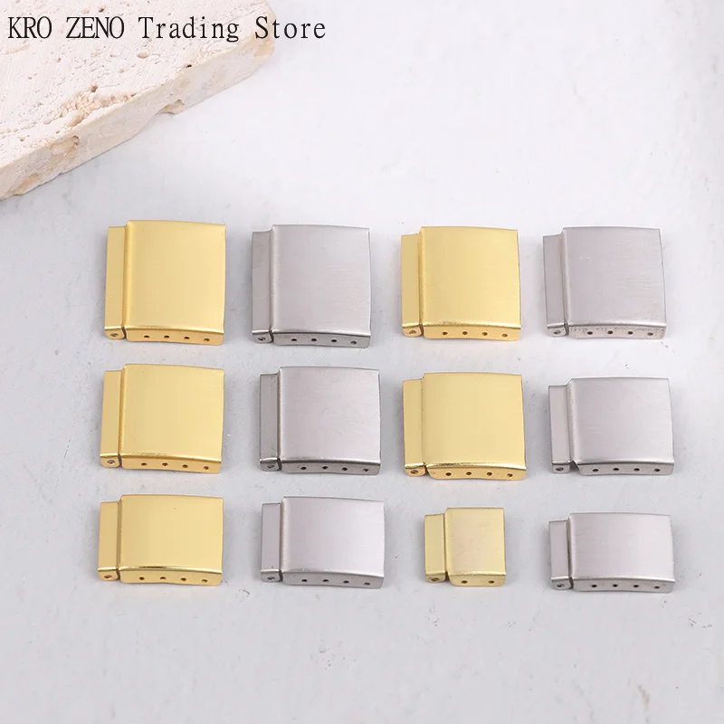1Pc New Silvery/Golden 12-22MM Steel Watch Band Bracelet Extender Clasp Extension With Step Strap Accessory For Watch Repair