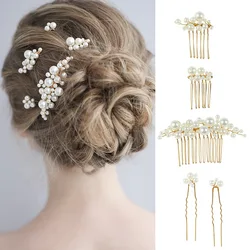5Pcs Crystal Peal Pearl Hair Comb Headband Hairpins Hairbands wedding jewelry headwear Bridal Hair Accessories