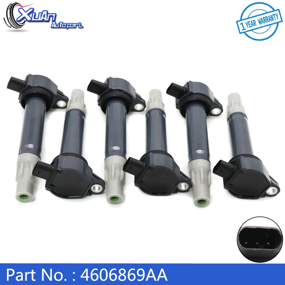 

XUAN High Quality Car Ignition Coil 4606869AA For Chrysler Pacifica Sebring Town & Country 300 2.7L 3.5L 4.0L V6 610-00108