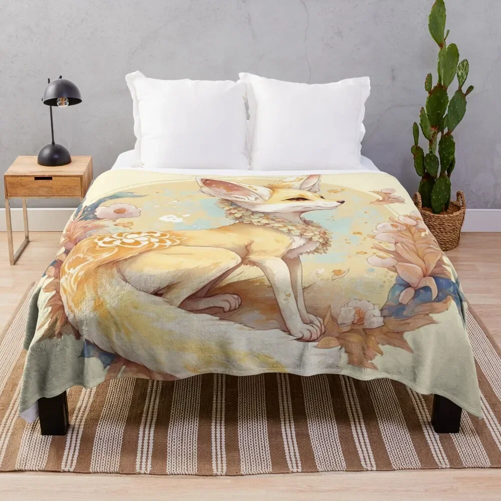 

Fennec Fox Heaven Throw Blanket Bed Extra Large Throw cosplay anime Blankets