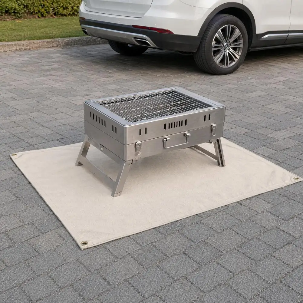 Outdoor Fireproof Mat Outdoor Fiberglass Fireproof Mat Foldable Heat-resistant Flame Pad Bbq Grill Firepit Safety for Camping