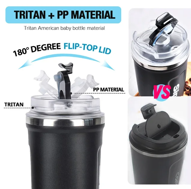 FEIJIAN 380ml Travel Coffee Cup Vacuum Insulation Cup Leakage proof