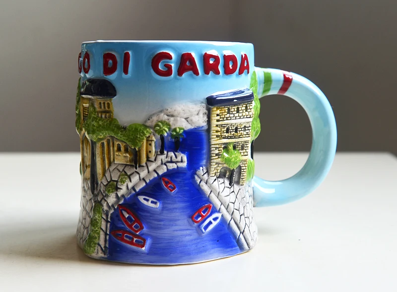 European tourism three-dimensional architecture, Italian Roman ceramics, French mug coffee