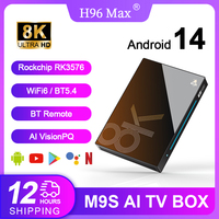 H96 MAX M9S Smart AI-SR TV Box Android14 8 Core CPU Rockchip RK3576 Support 8K Ultra HD Video Decoding 1000M/LAN Wifi6 BT5.4