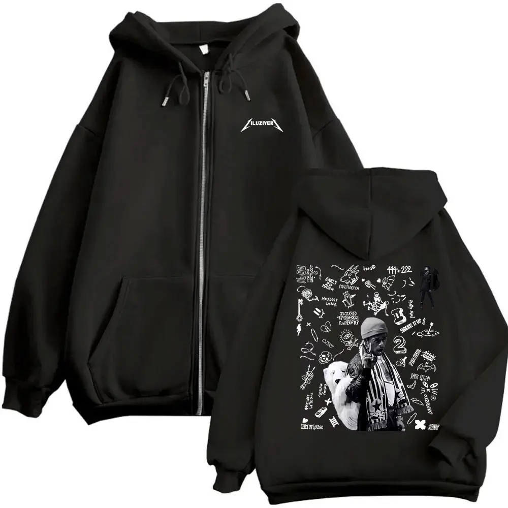 

Rapper Lil Uzi Vert Luv Is Rage 2 2025 Zipper Hoodie Men Women Hip Hop Fashion Zip Up Jacket Men's Oversized Zip Up Sweatshirt