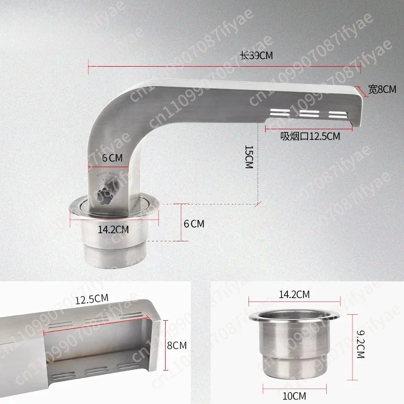 Commercial Elbow Exhaust Ducting Top-Intake Bottom-Exhaust Ventilation System Heavy-Duty Stainless Steel Exhaust Piping