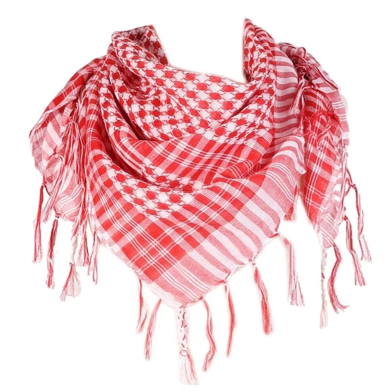 Breathable Arab Shemagh Neckwrap Plaids Arabian Head Scarf Desert Neck Covering