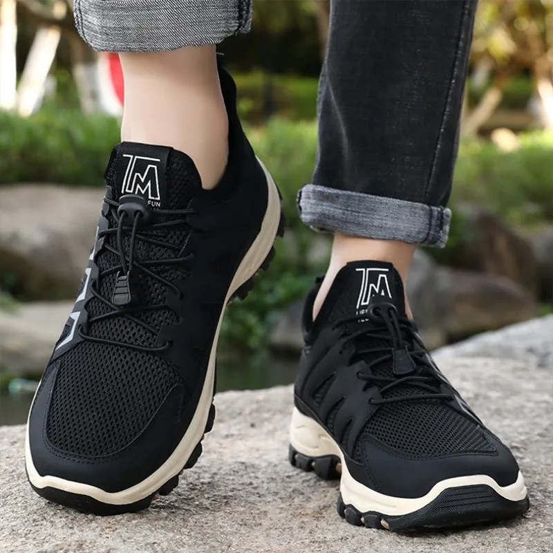 Summer new Breathable Mesh Men's Sneakers Outdoor Non Slip Hiking Shoes for Man Wear Resistant Casual Climbing Male Sport Shoes