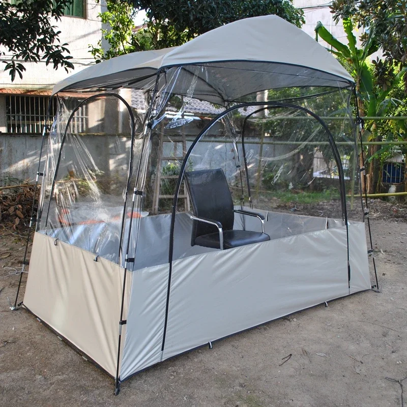 Transparent PVC Sunshine Room Sun Drying and Warm Flower Room Outdoor Camping Tent With Rainproof Cover Oxford Silver Coated