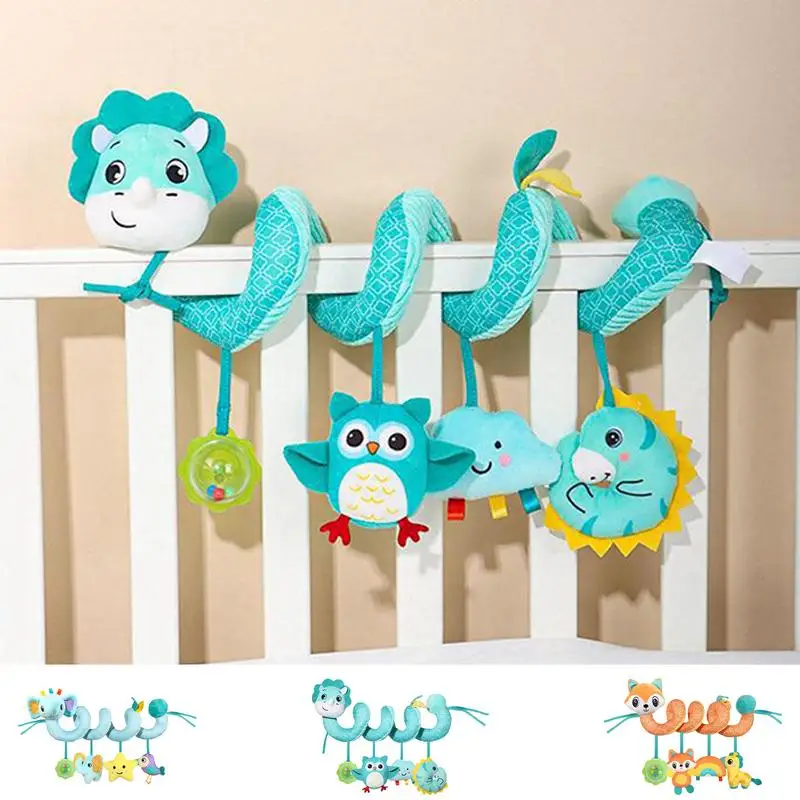 Seggiolino auto Giocattoli Seggiolino auto per bambini Sonagli Sonaglio sensoriale colorato Peluche Passeggino Ornamento per 0-3 anni Abilità cognitive di guida