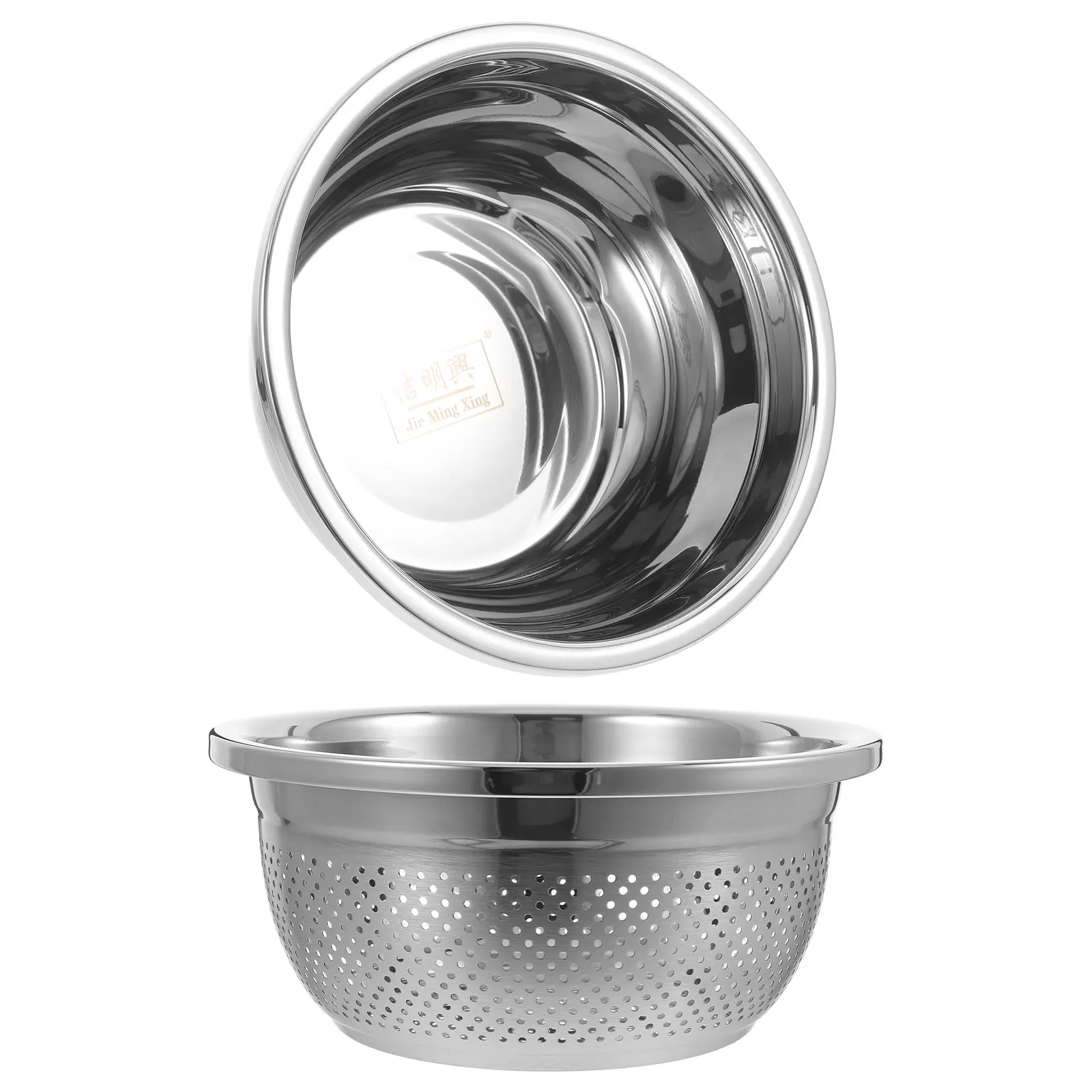 

2pcs Stainless Steel Drain Basket Sink Colander Strainer for Fruits Vegetables Washing Kitchen Food Storage Microwave Safe