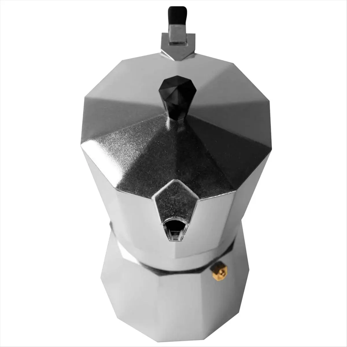 ABNH Italian Aluminum Moka Pot European Coffee Equipment Octagon Moka Coffee Pot 1 Cup (50Ml)