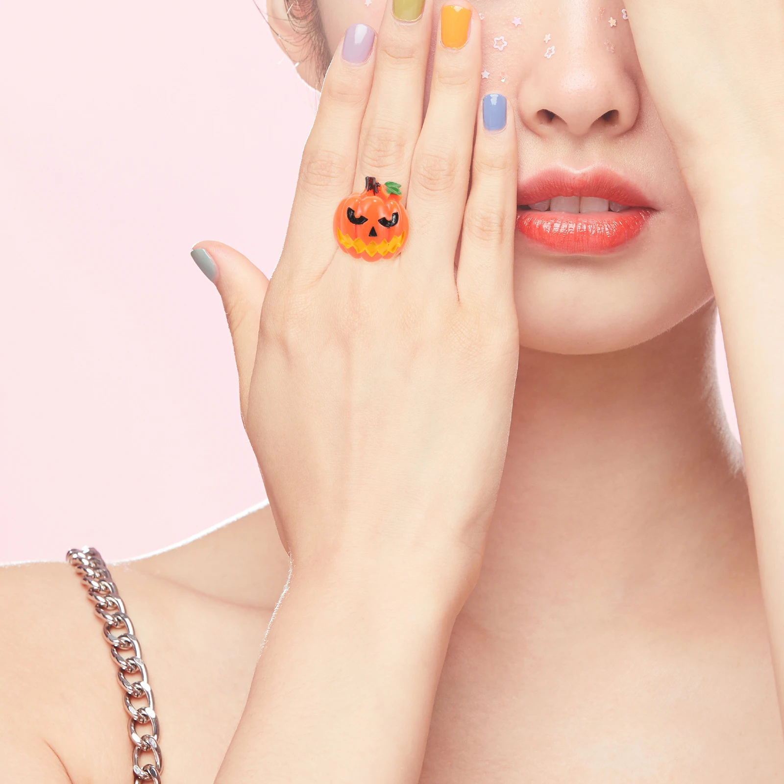

Pumpkin Ring Halloween Themed Party Accessory Adjustable Rings Supplies Fun Accessories