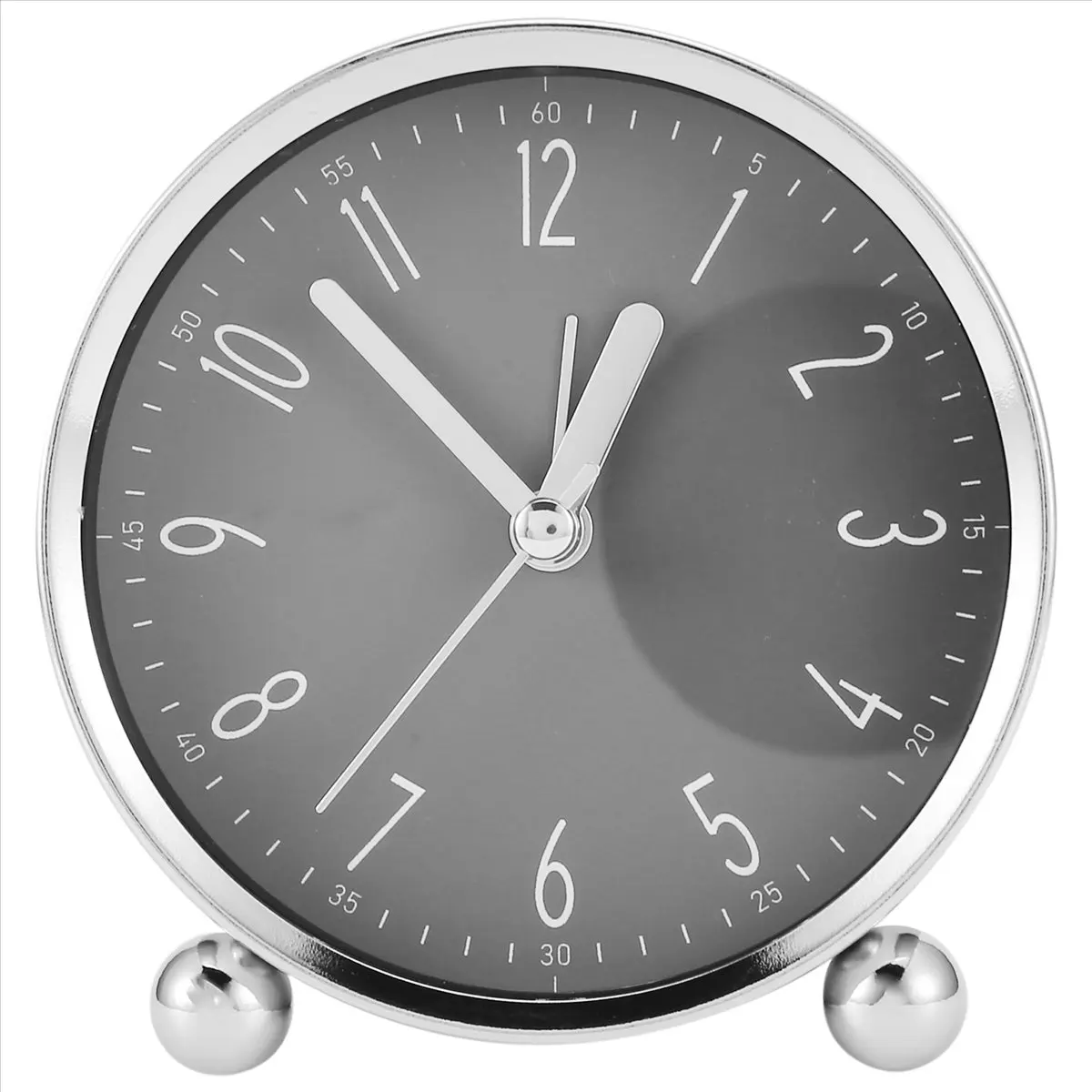 A32I Non Ticking Alarm Clock,4 Inch Silent Bedside Clock for Heavy Sleepers, Battery Operated Analogue Clock, for Home Office