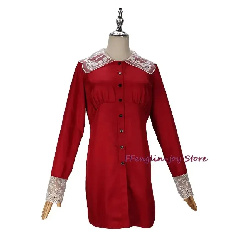 Abito Sabrina Spellman Fantastiche avventure di Sabrina Abito cosplay Donna Primavera Estate Gonna rossa a maniche lunghe Festa di Halloween