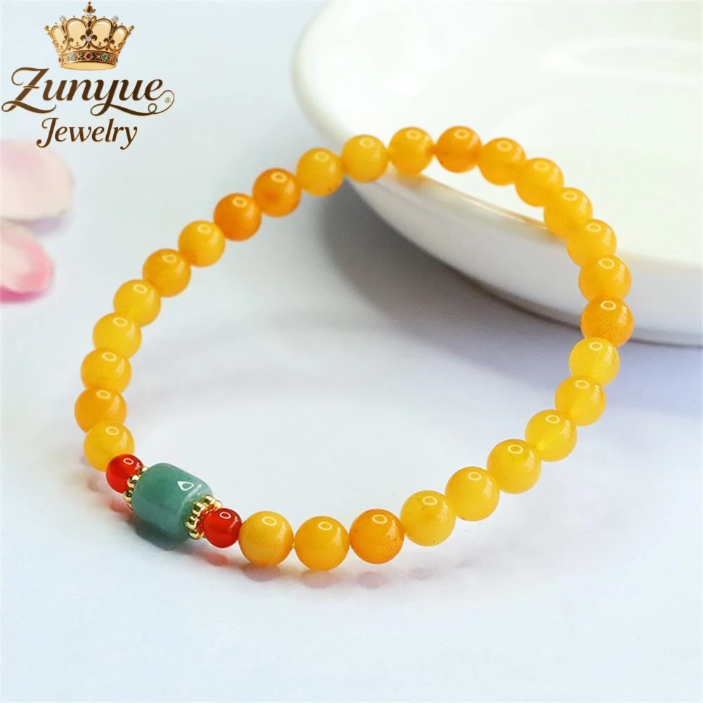 الدجاج الطبيعي الدهون الأصفر شمع العسل اليشم العقيق سوار فاخر جودة الأزياء الجميلة مجوهرات رائعة أنيقة شعبية سحر هدية #3