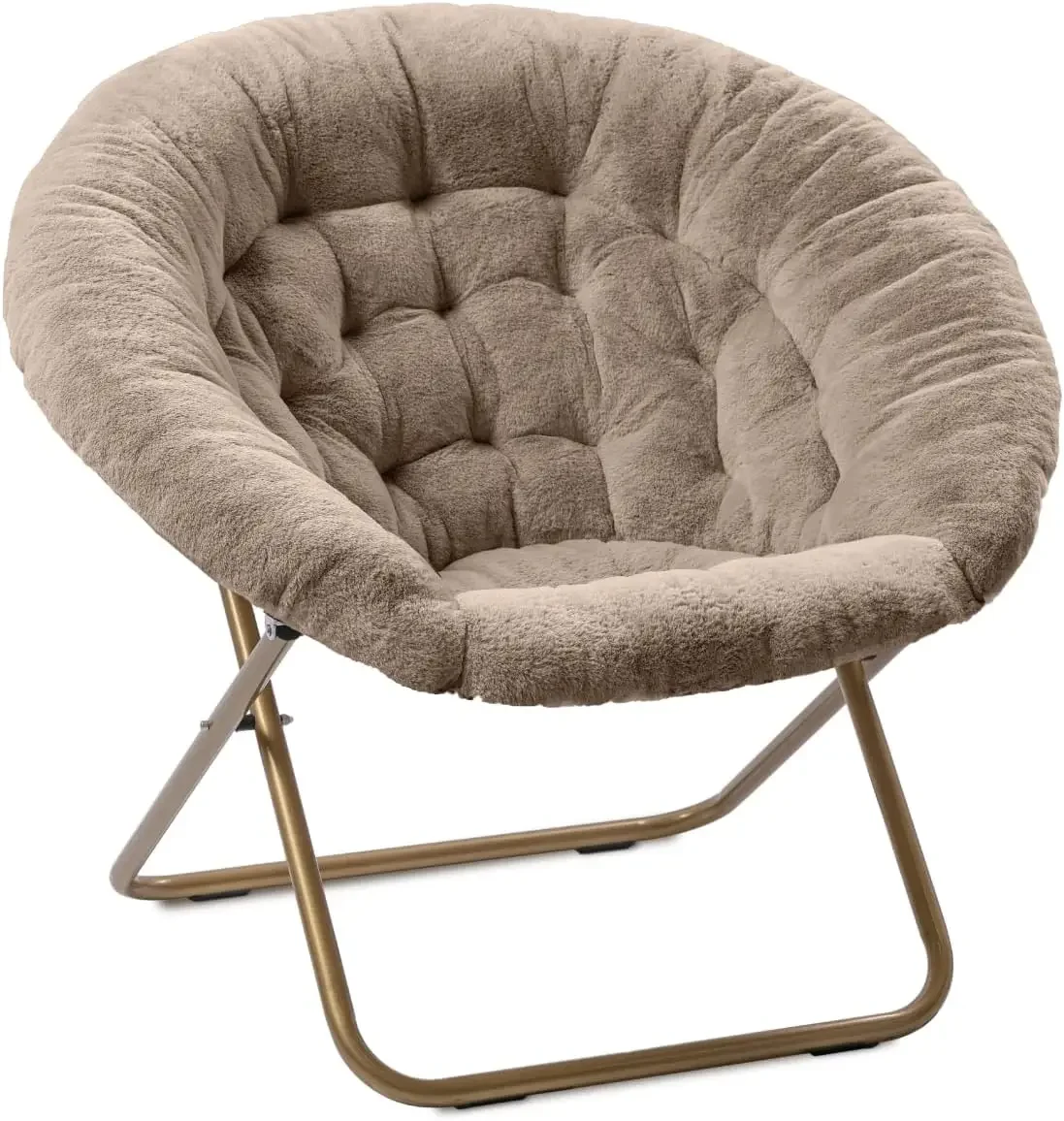 

Cozy Chair/Faux Fur Saucer Chair for Bedroom/X-Large (Beige)