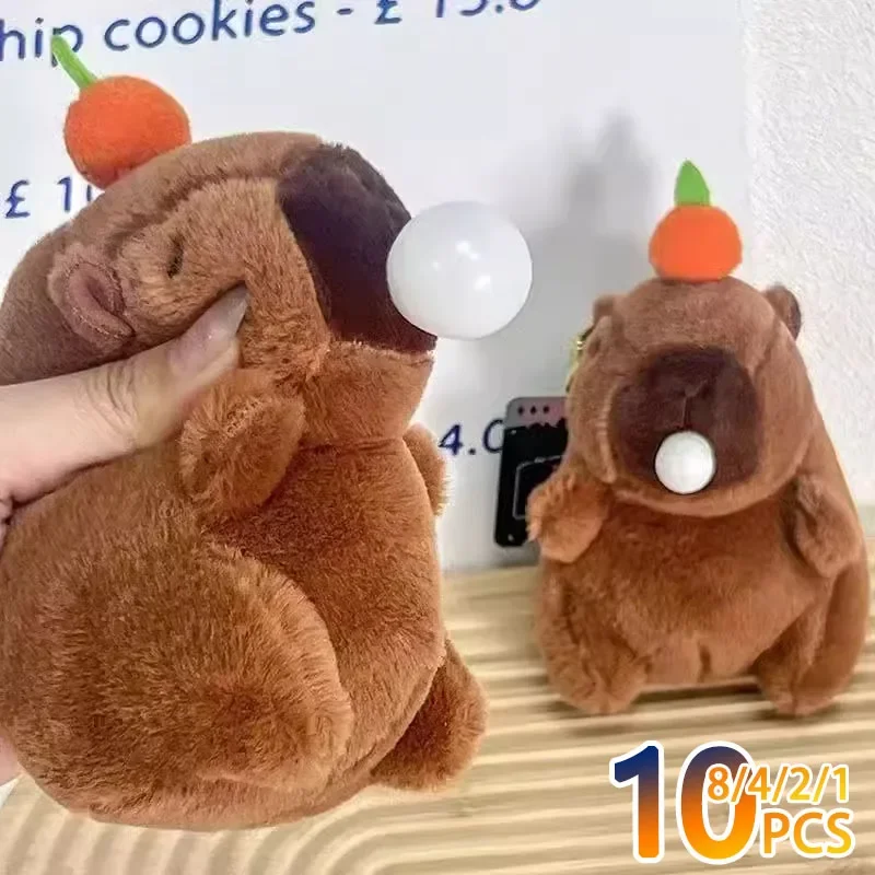 1-10PCS Capybara Plush Keychain Kawaii  Bag Charm Cute Kapibara Gift for Women Girls Backpack Purse Accessories Gift Pendant