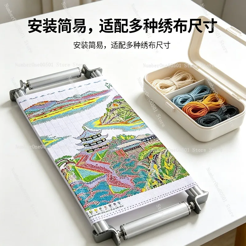 Cross Stitch M Frame Side Rod Upgraded 35mm Round Tube Classic Stretcher Frame Embroidery Hoop Stand Adjustable Tensioner