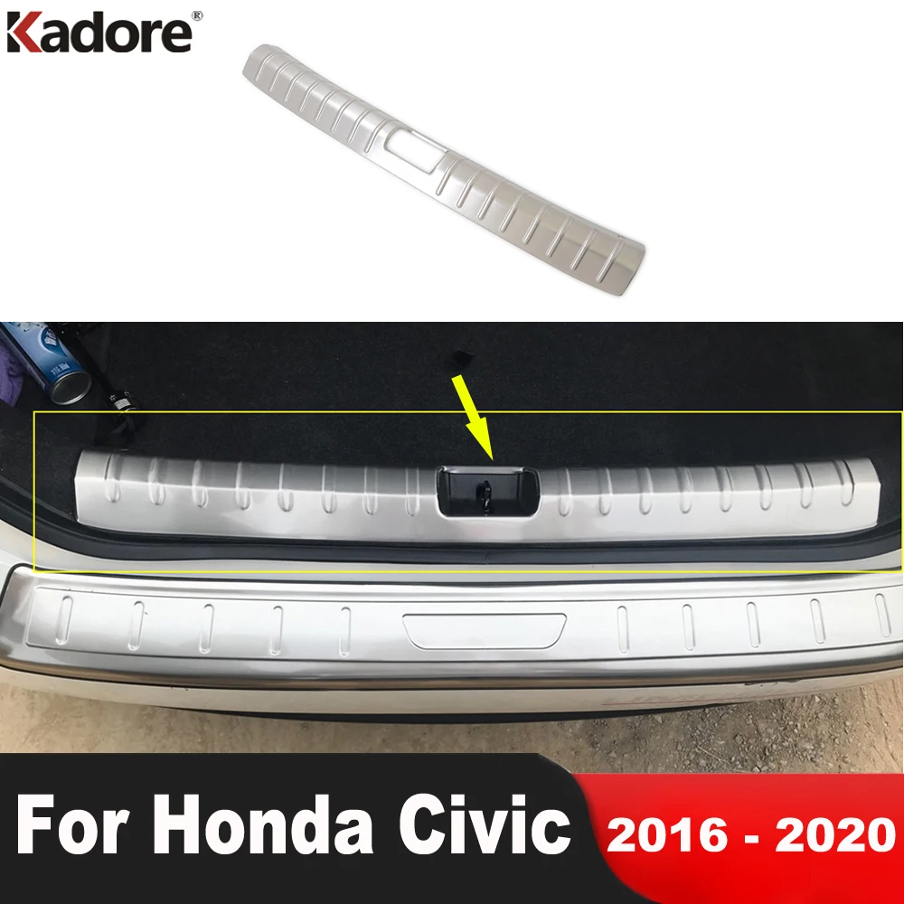 Rear Trunk Bumper Cover Trim For Honda Civic 10th 2016-2018 2019 2020 Sedan Steel Car Tailgate Door Sill Plate Guard Accessories