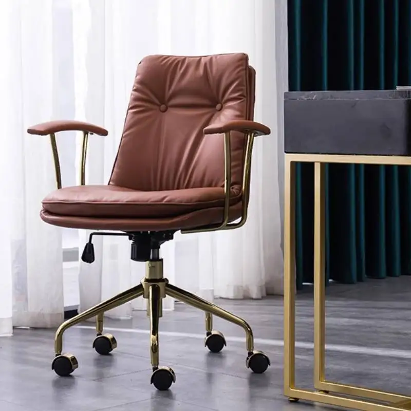 Luxus Roller Bürostuhl Besucher Moderne Gold Studie Drehbare Bürostuhl Ergonomische Hohe Bequeme Silla De Escritorio Sessel