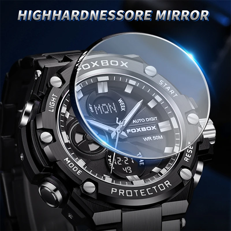 LIGE 2025 New Watch Top Brand Men Quartz Wristwatches Dual Display Watches Waterproof LED Gifts For Men Clock Relogio Masculino