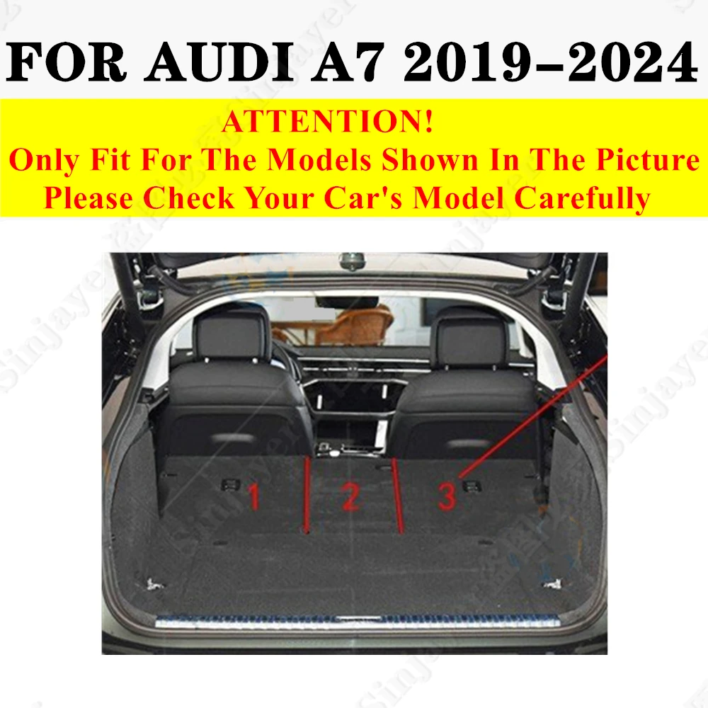 Car Trunk Mat For AUDI A7 2024 2023 2022 2021 2020 2019 Rear Cargo Cover Carpet Liner Tail Interior Auto Parts Boot Luggage Pad