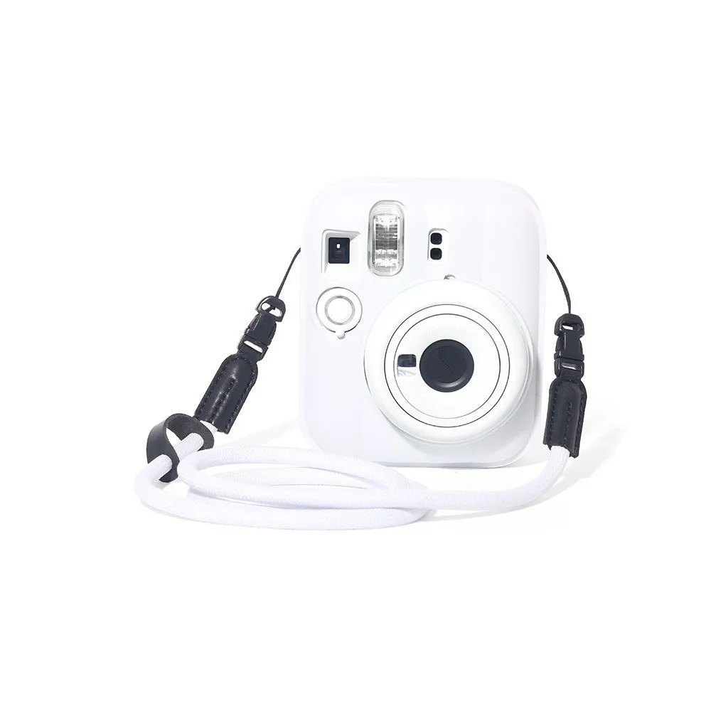 Silicone Instant Camera Case with Strap Soft Camera Protector Wear Resistant Solid Color Sleeve for Fujifilm Instax mini 13