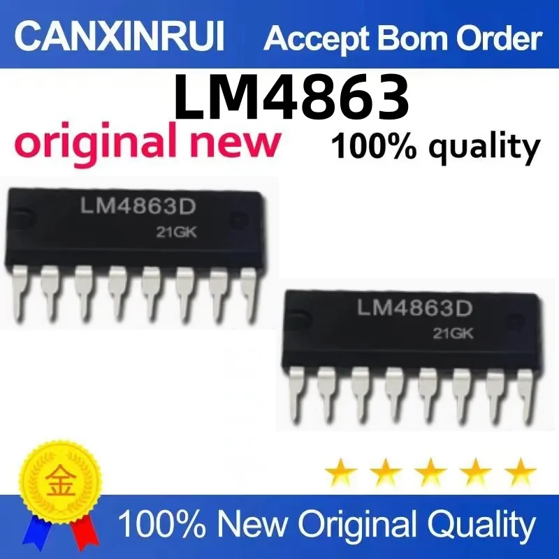 （100 pieces）LM4863 LM4863D LM4863N Dual-Channel Audio Power Amplifier IC In-Line DIP16