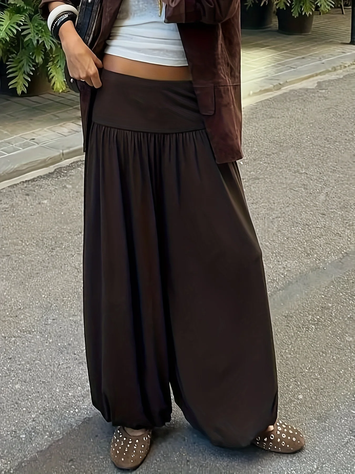 Women's best-selling summer wear, long-legged, loose, casual, cuffed, jogging, fitness, and dance versatile drapey bloomers
