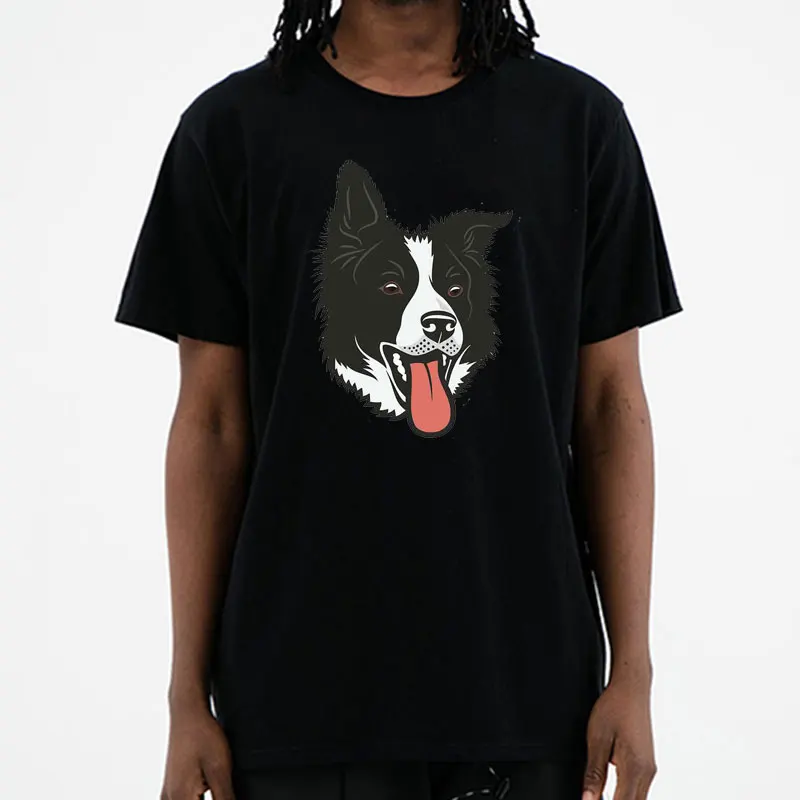 2024 Mans Summer New for Fun Border Collie Sheep Dog Men Cotton short sleeves T shirts Printed Tops Tees