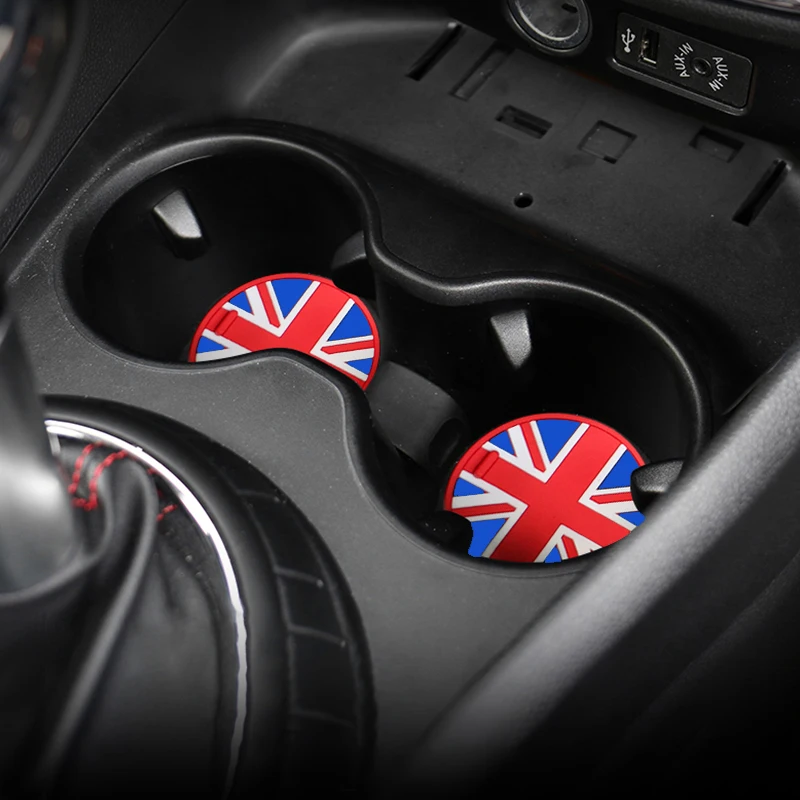 Car Grooved Coaster Silicone Cup Holder Mat For Mini Cooper F60 R60 F54 R55 F57 R57 R61 F55 F56 R56 R59 R58 Interior Accessories